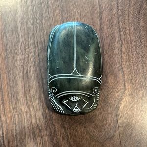 RARE ANTIQUE ANCIENT EGYPTIAN Pharaonic Stone Faience Beetle Scarab Hiroglyphic
